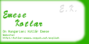 emese kotlar business card